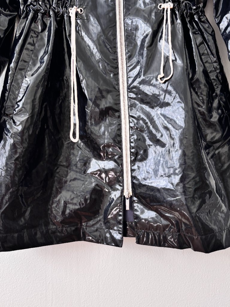 Jane Post Black Glossy Full Zip Slicker Raincoat — image 6 of 8